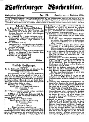 Wasserburger Wochenblatt Sonntag 21. September 1856