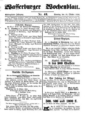 Wasserburger Wochenblatt Sonntag 19. Oktober 1856