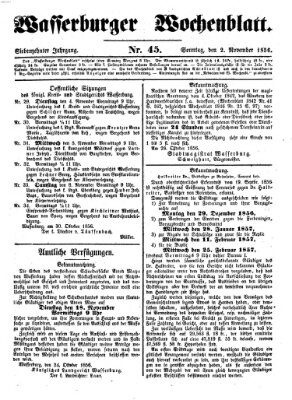 Wasserburger Wochenblatt Sonntag 2. November 1856