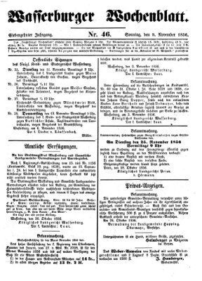 Wasserburger Wochenblatt Sonntag 9. November 1856