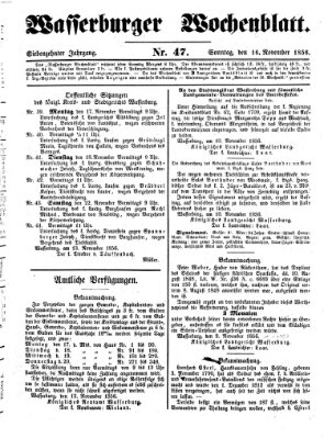 Wasserburger Wochenblatt Sonntag 16. November 1856