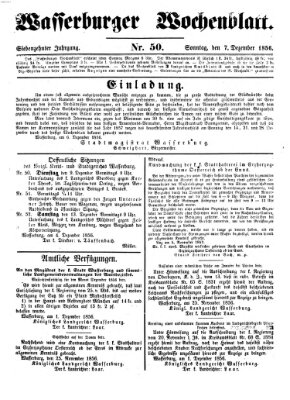 Wasserburger Wochenblatt Sonntag 7. Dezember 1856