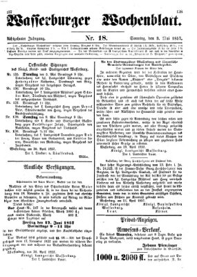 Wasserburger Wochenblatt Sonntag 3. Mai 1857