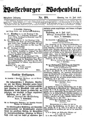 Wasserburger Wochenblatt Sonntag 12. Juli 1857