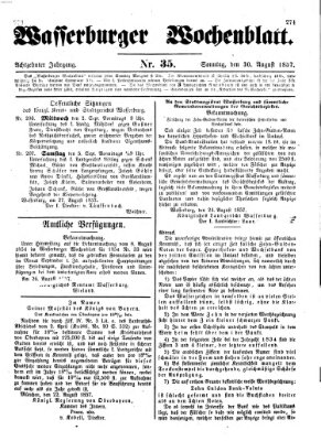 Wasserburger Wochenblatt Sonntag 30. August 1857