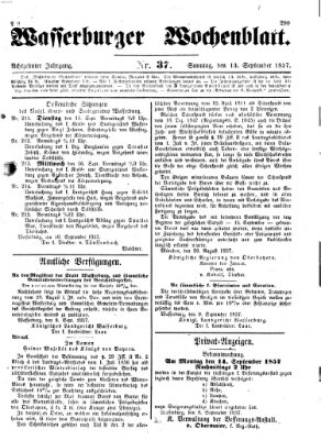 Wasserburger Wochenblatt Sonntag 13. September 1857