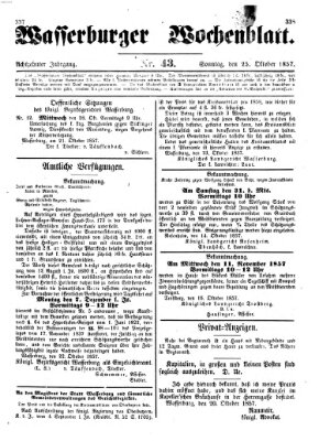 Wasserburger Wochenblatt Sonntag 25. Oktober 1857