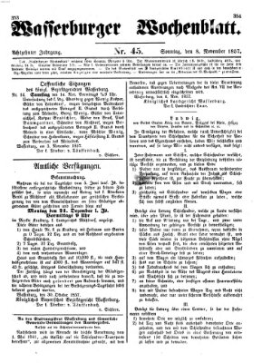 Wasserburger Wochenblatt Sonntag 8. November 1857