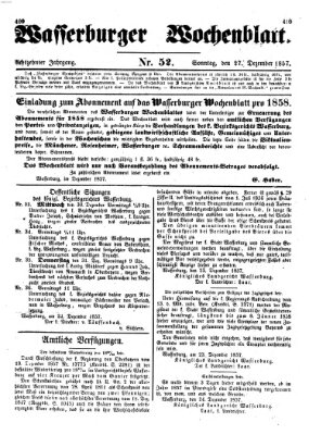 Wasserburger Wochenblatt Sonntag 27. Dezember 1857