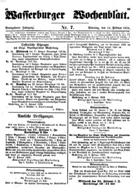 Wasserburger Wochenblatt Sonntag 14. Februar 1858