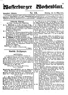 Wasserburger Wochenblatt Sonntag 14. März 1858