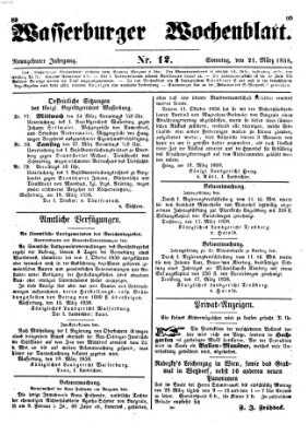 Wasserburger Wochenblatt Sonntag 21. März 1858