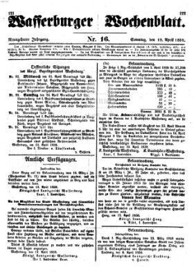 Wasserburger Wochenblatt Sonntag 18. April 1858