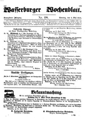 Wasserburger Wochenblatt Sonntag 2. Mai 1858