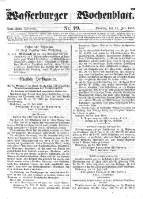 Wasserburger Wochenblatt Sonntag 18. Juli 1858