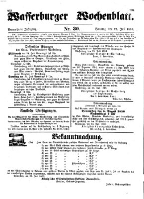 Wasserburger Wochenblatt Sonntag 25. Juli 1858