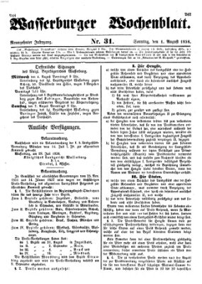 Wasserburger Wochenblatt Sonntag 1. August 1858