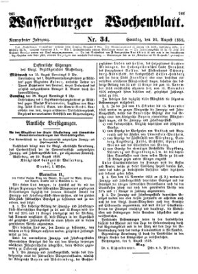 Wasserburger Wochenblatt Sonntag 22. August 1858