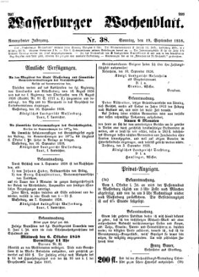 Wasserburger Wochenblatt Sonntag 19. September 1858