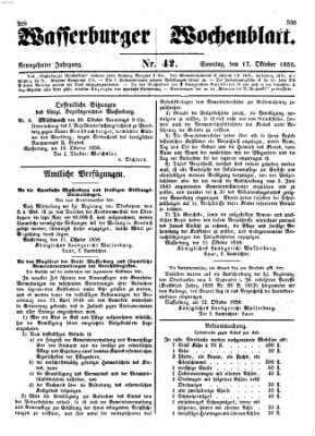 Wasserburger Wochenblatt Sonntag 17. Oktober 1858