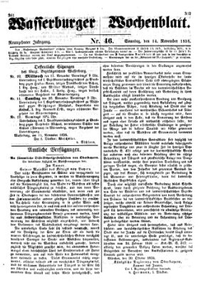 Wasserburger Wochenblatt Sonntag 14. November 1858