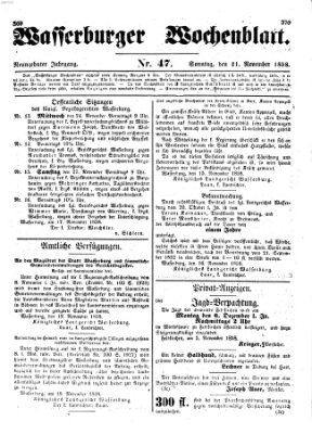 Wasserburger Wochenblatt Sonntag 21. November 1858