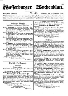 Wasserburger Wochenblatt Sonntag 28. November 1858