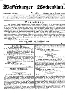 Wasserburger Wochenblatt Sonntag 5. Dezember 1858