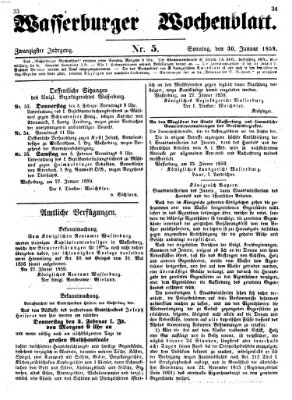 Wasserburger Wochenblatt Sonntag 30. Januar 1859