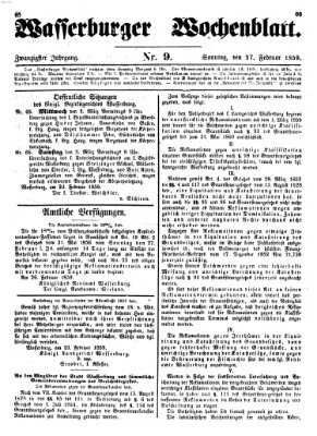 Wasserburger Wochenblatt Sonntag 27. Februar 1859