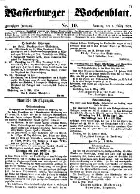 Wasserburger Wochenblatt Sonntag 6. März 1859