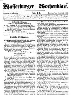 Wasserburger Wochenblatt Sonntag 12. Juni 1859