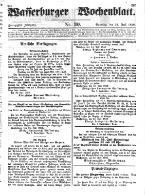 Wasserburger Wochenblatt Sonntag 24. Juli 1859