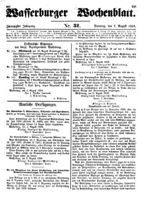 Wasserburger Wochenblatt Sonntag 7. August 1859