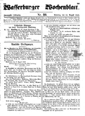 Wasserburger Wochenblatt Sonntag 14. August 1859