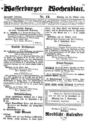 Wasserburger Wochenblatt Sonntag 30. Oktober 1859