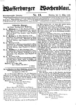 Wasserburger Wochenblatt Sonntag 11. März 1860