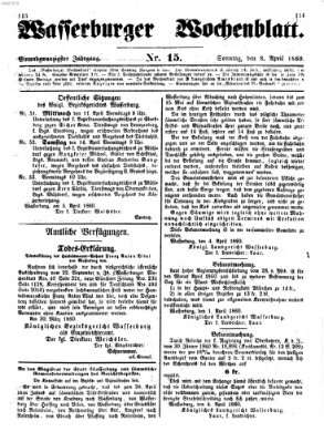 Wasserburger Wochenblatt Sonntag 8. April 1860