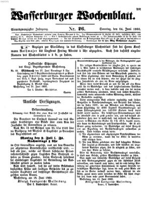 Wasserburger Wochenblatt Sonntag 24. Juni 1860