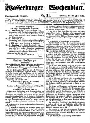 Wasserburger Wochenblatt Sonntag 29. Juli 1860