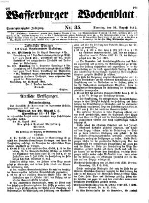 Wasserburger Wochenblatt Sonntag 26. August 1860