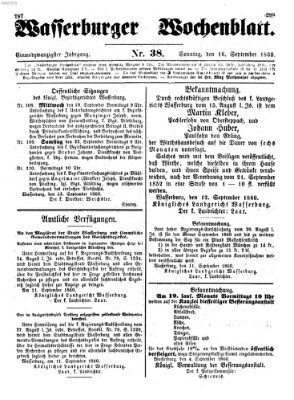 Wasserburger Wochenblatt Sonntag 16. September 1860