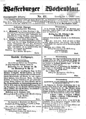 Wasserburger Wochenblatt Sonntag 7. Oktober 1860