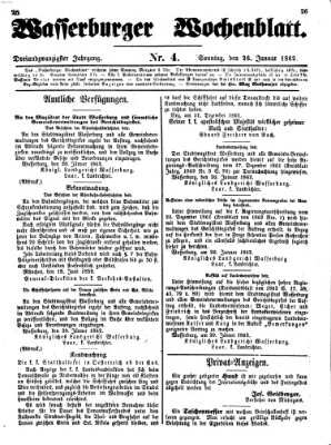 Wasserburger Wochenblatt Sonntag 26. Januar 1862