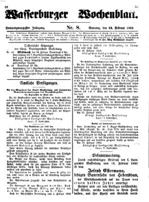 Wasserburger Wochenblatt Sonntag 23. Februar 1862