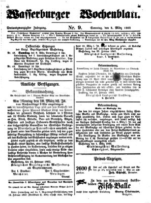 Wasserburger Wochenblatt Sonntag 2. März 1862