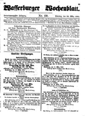 Wasserburger Wochenblatt Sonntag 23. März 1862