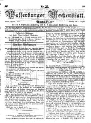 Wasserburger Wochenblatt Sonntag 17. August 1862