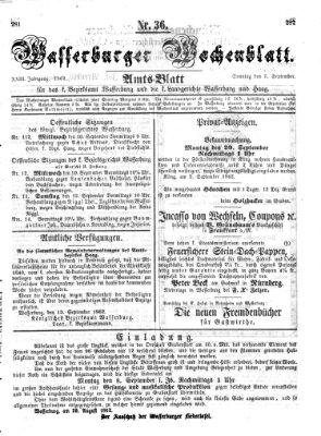 Wasserburger Wochenblatt Sonntag 7. September 1862