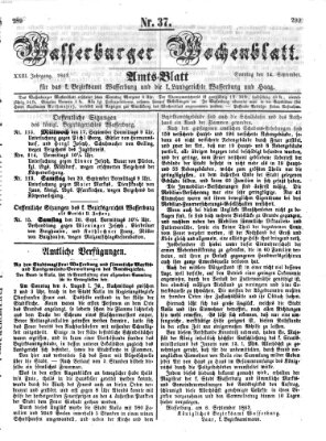 Wasserburger Wochenblatt Sonntag 14. September 1862